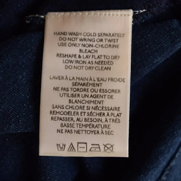 FREE PEOPLE Fitted Cotton Button Down Long Sleeve Top Blue Size Large - Picture 9 of 10